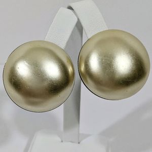 Huge Vintage Cream Faux Pearl Clip Earrings